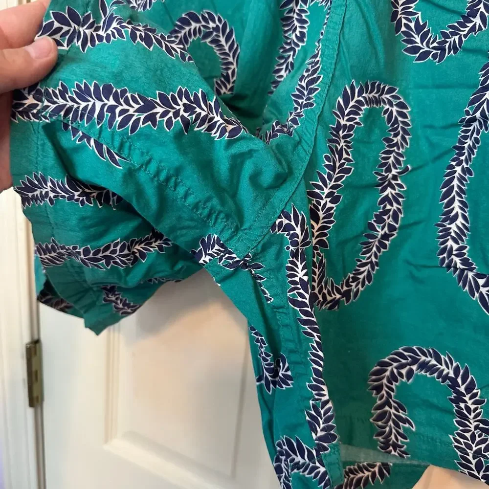 Water Prints by Reyn Spooner Vintage Men’s Swim Trunks Teal Leis Size XL‎ Hawaii